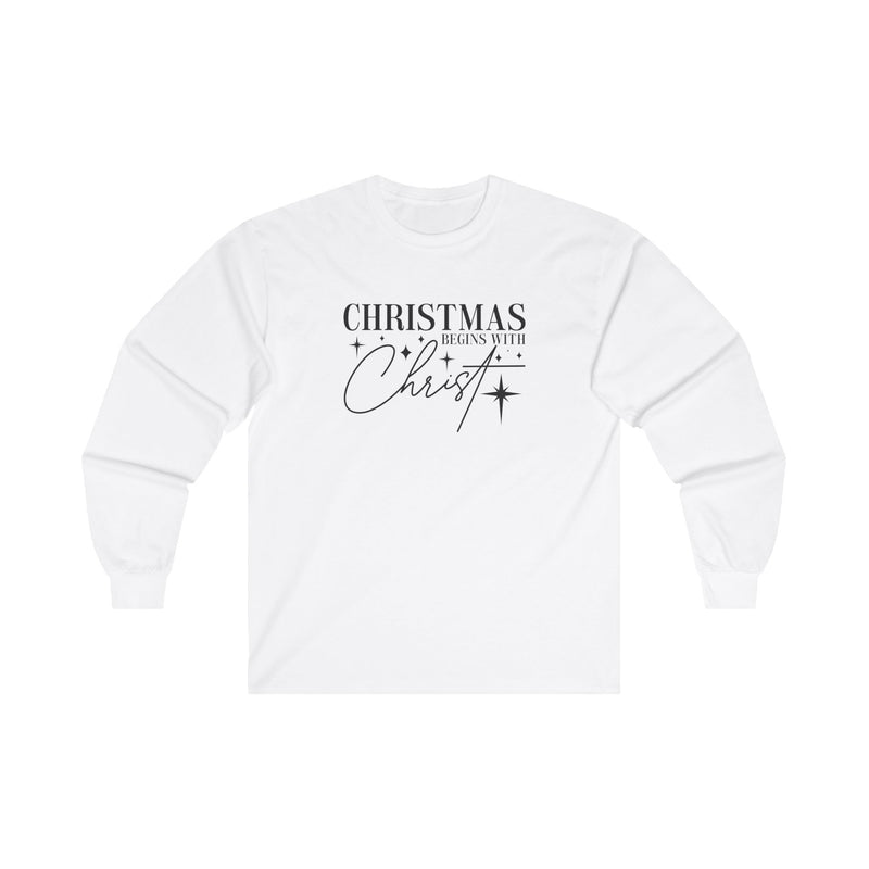 Christmas Begins with Christ Long Sleeve Tee