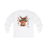 Christmas Lights Highland Cow Long Sleeve Tee