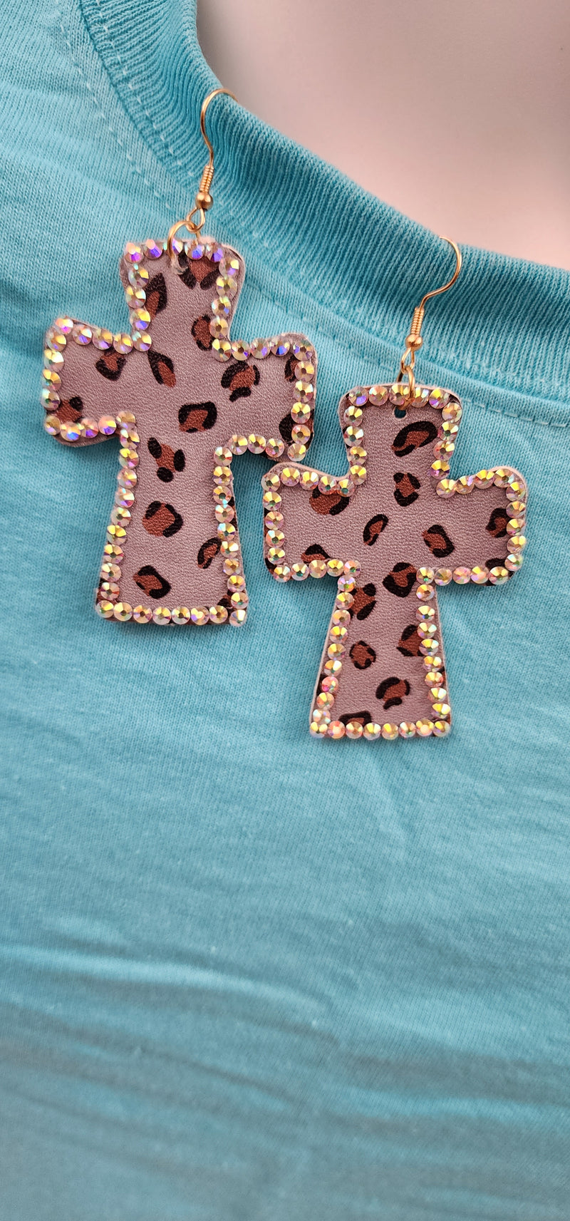 Rhinestone Cross Earrings