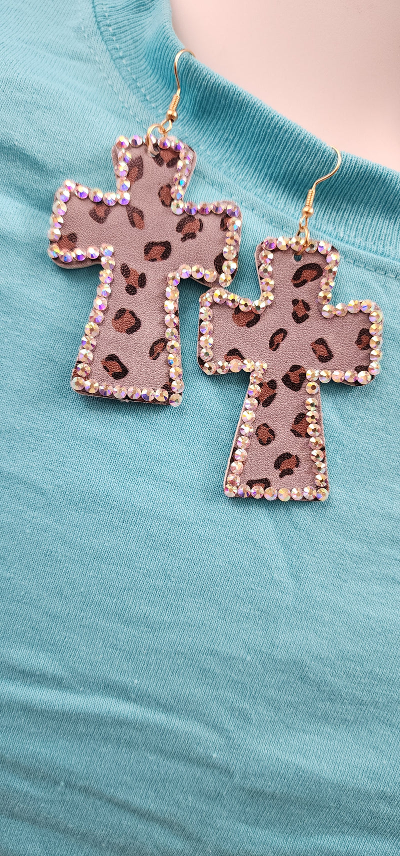 Rhinestone Cross Earrings