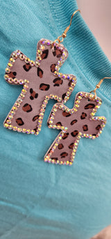 Rhinestone Cross Earrings