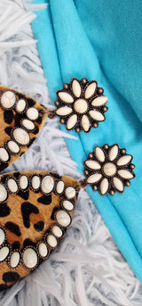 Flower Leopard Print Earrings