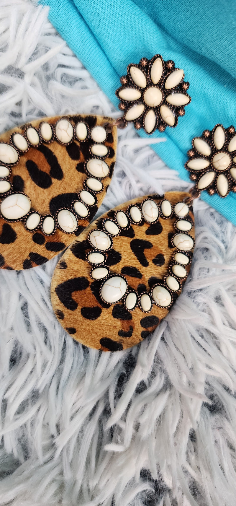 Flower Leopard Print Earrings