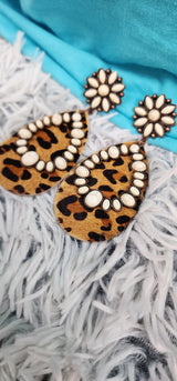 Flower Leopard Print Earrings