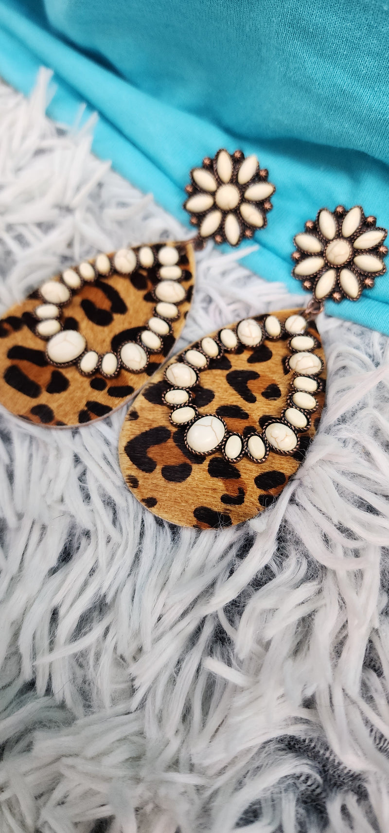 Flower Leopard Print Earrings