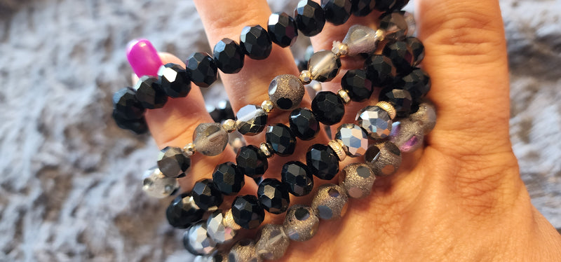 Crystal Beaded Stacked Bracelets