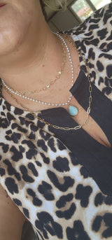 Layered Turquoise Teardrop Neclace