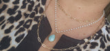 Layered Turquoise Teardrop Neclace