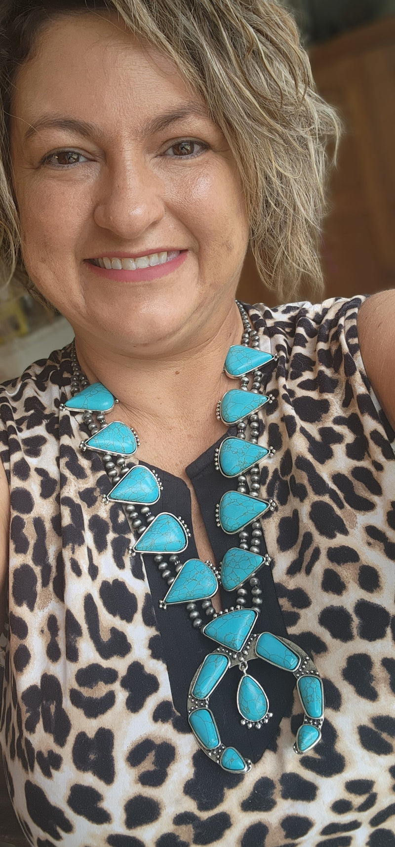 Turquoise Squash Blossom Necklace