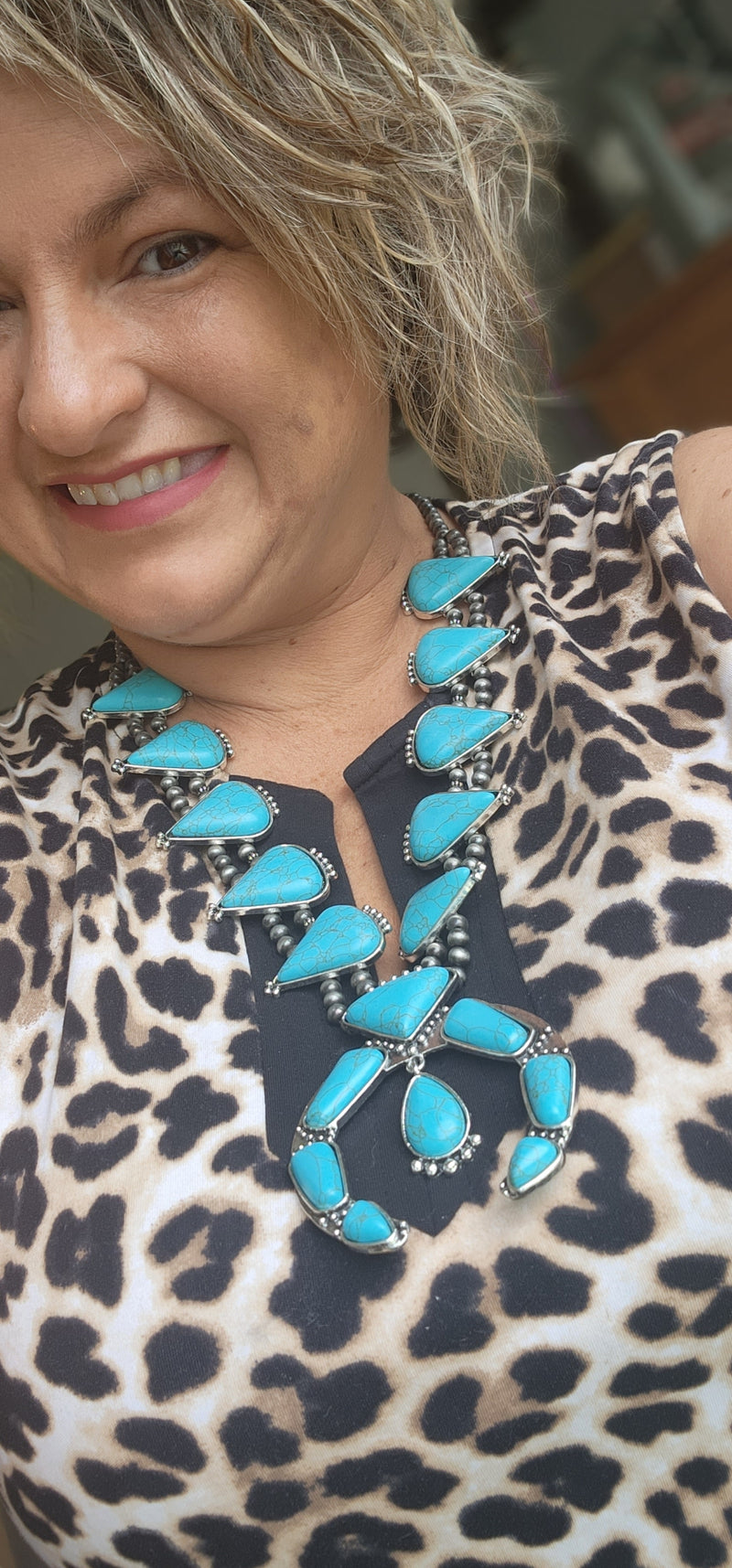 Turquoise Squash Blossom Necklace