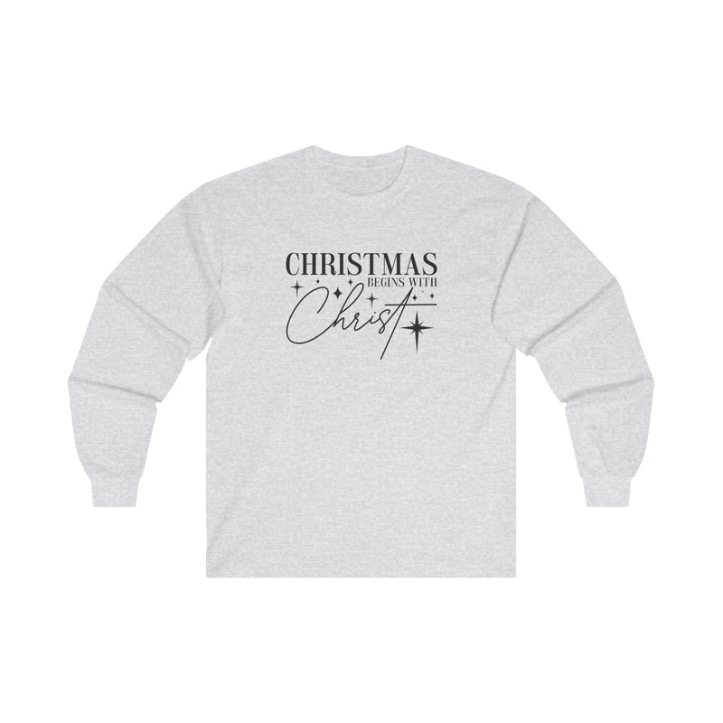 Christmas Begins with Christ Long Sleeve Tee