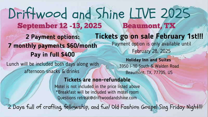 Driftwood and Shine LIVE 2025 - pay in full