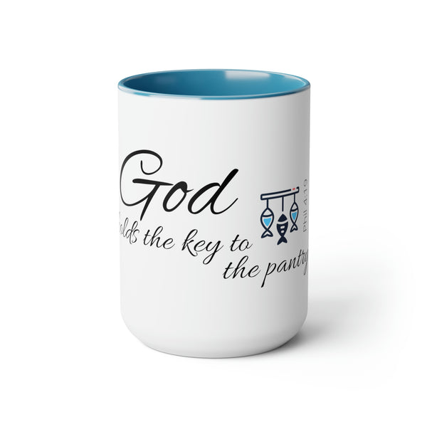 God Holds The Key Coffee Mugs, 15oz